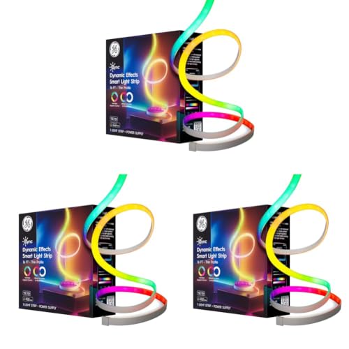 Image of Cync GE Dynamic Effects RGB LED Strip Light, Music Sync, 16 Foot (Pack of 3)