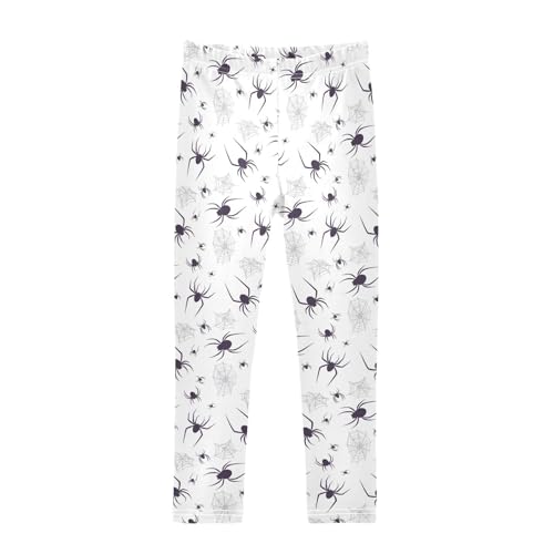 Different Spiders and Cobweb Girls Leggings,Workout Leggings for Girls Toddler Athletic Leggings Size for 3-10T