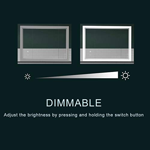 Cool2Day Led Bathroom Mirror Wall-Mounted Vanity Mirror With Anti Fog,Dimmable Waterproof Smart Touch Button Makeup Mirror With Lights Vertical & Horizontal thumb #2