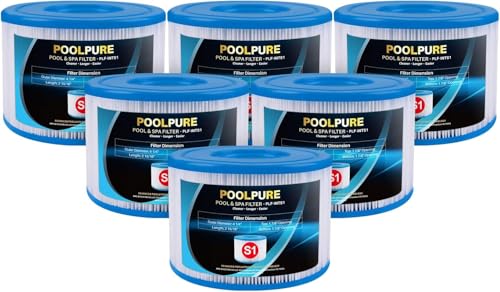 POOLPURE Type S1 (Lot de 6), Filtre Spa de Remplacement de Filtre pour Cartouches de Piscine PureSpa Easy Set