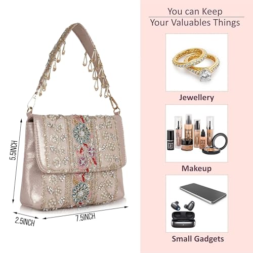Image of Nevis Stylish Embroidery Unique Design Traditional Wedding Party Handheld Potli Bag For Women