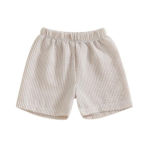 Toddler Kids Baby Boy Girl Gingham Seersucker Shorts Elastic Waist Striped Shorts Summer Casual Short Pants Bottoms