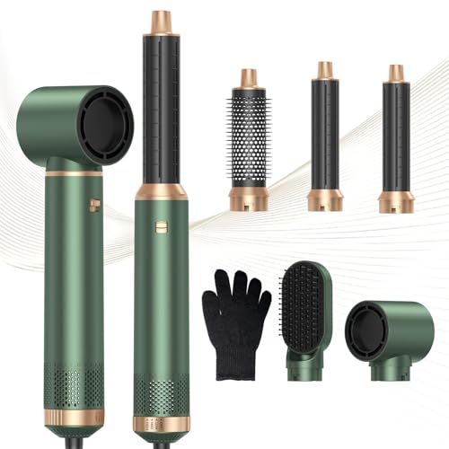 5 in 1 Blow Dryer Brush, Negative Ion Hair Dryer Brush Set Upgrade Hot Air Brush Air Styler Curling Wrap Air Curler, Curling Iron Hair Styling Tools As A Gift for Straight/Curl/Drying/Smoothing