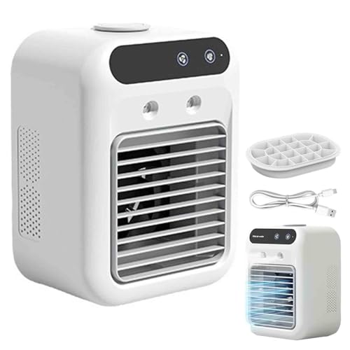 Aire acondicionado Glacier Breeze,Ventilador Glacier Breeze Aire acondicionado portátil ultrasilencioso,2 velocidades y tanque de agua de 500 ml,Enfriador de aire evaporativo 4 en 1 para el hogar