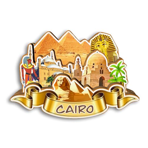 Quwsne Imán para nevera de El Cairo Egipto, imán para nevera, recuerdos de viaje de ciudad, regalos turísticos, monumentos clásicos 3D, hechos a mano, decoración del hogar -2907