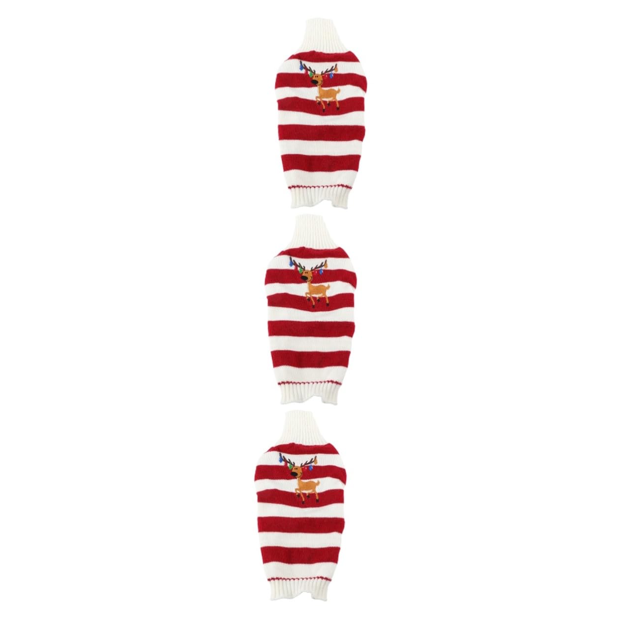 Pull pour chien de Noël rouge lot de 3 vêtements chauds élan POPETPOP