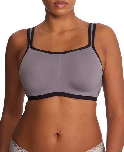 Natori Women's Power Yogi Contour Convertible Sport Bra, Grey/Black, 36H