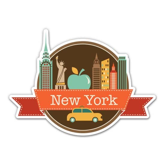 New York NYC - 3" Vinyl Sticker - for Car Laptop Water Bottle Phone - Waterproof Decal