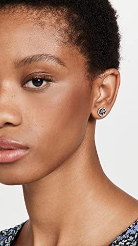 Image of Tory Burch Women's Icon Pave Circle Stud Earrings