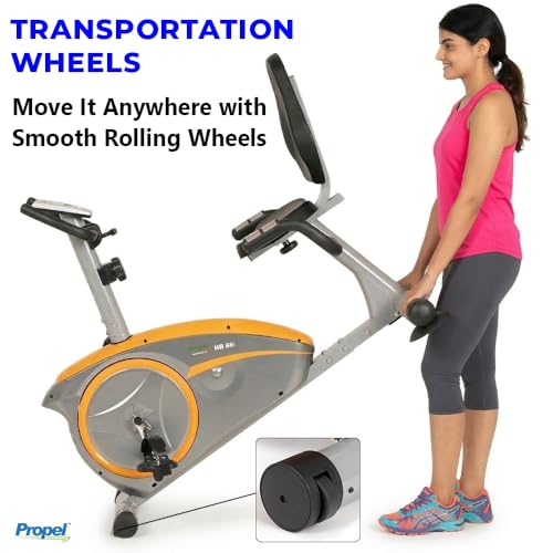 Image of Propel FitnessOne HR 66i Smart Home Recumbent Exercise Bike /Cycle with Back Support | 8-Level Magnetic Resistance | Adjustable Seat | LCD Display | Hand Pulse Monitor | 120kg Capacity