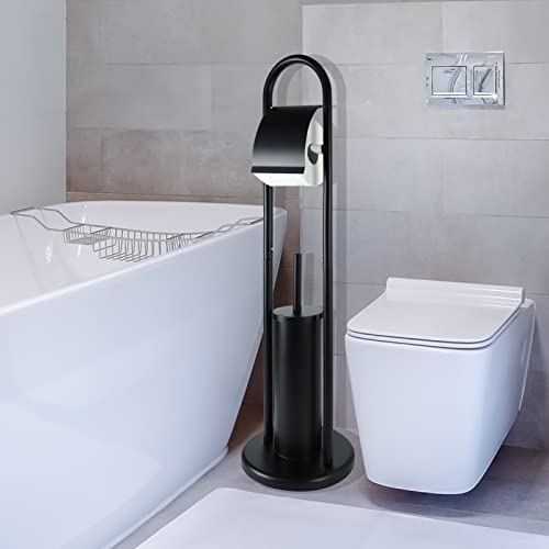 Piantana WC per Carta Igienica e Scopino, Supporto...