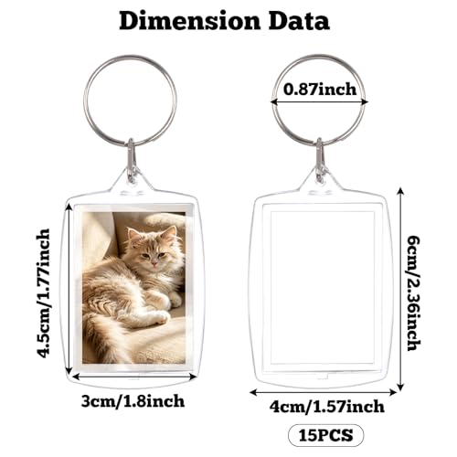 Image of hoyuwak 2.16x1.8 Inch Acrylic Photo Keychains - Clear Blank Picture Frame Keyrings for Custom Photos & Gifts