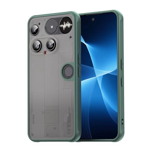 ESHUYI Matt Hülle für Nothing Phone (3) Militärstandard Anti-Fall Schutzhülle Mattierte Transluzente PC-Rückseite Handyhülle Weiche TPU Kante Grün