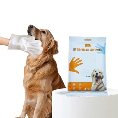 Image of Pet Grooming Gloves for Dogs and Cats, coconut oil for dogs ， dog paw wipes ，dog washing gloves ，coconut oil for dogs (coco 6pcs)