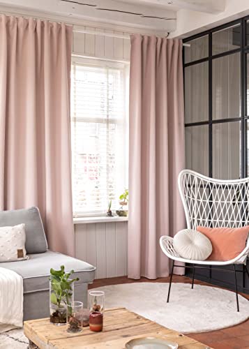 Elbersdrucke Gardine mit verdeckten Schlaufen Midnight 14 rosa verdunkelnd...