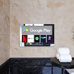 Sarason 22-inch LED Smart TV-Bathroom Mirror TV with Built-in loud Waterproof Speakers-Android 11 HDTelevision for Bathroom&Kitchen-USB Video Playback & Freeview-Amazon Firestick Ready