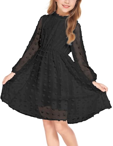 Vestido de fiesta para niñas con cuello de volantes, ideal para un look casual y elegante