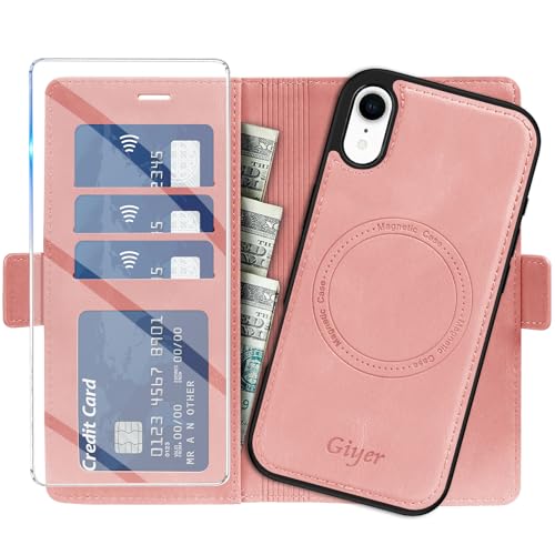 Étui iPhone XR rose Giyer détachable pour simplifier vos sorties et appels vidéos