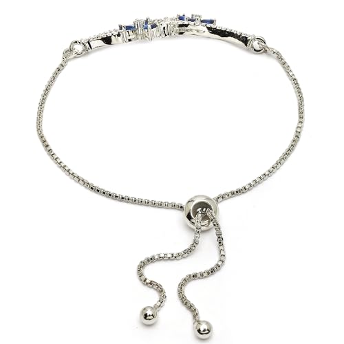 Image of ZENEME Rhodium-Plated Silver-toned Cuff Bracelet for Women & Girls Swirl Cuff Bangle with Crystal Stone Detailing Jewellery Bracelets for Womens