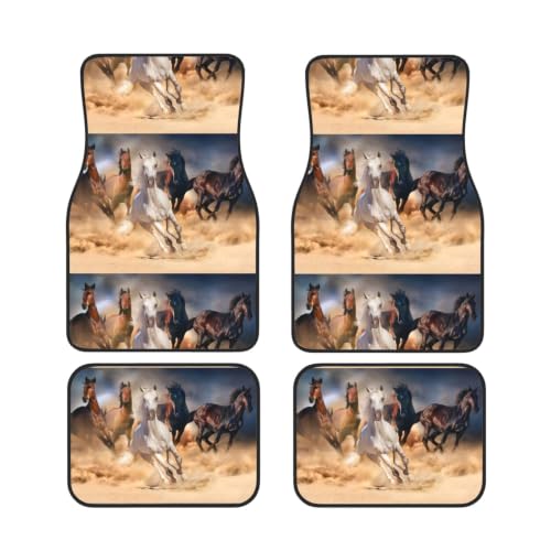 Alfombrillas Antideslizantes de Coche Juego de 4 de Neopreno Impermeable Caballo Salvaje