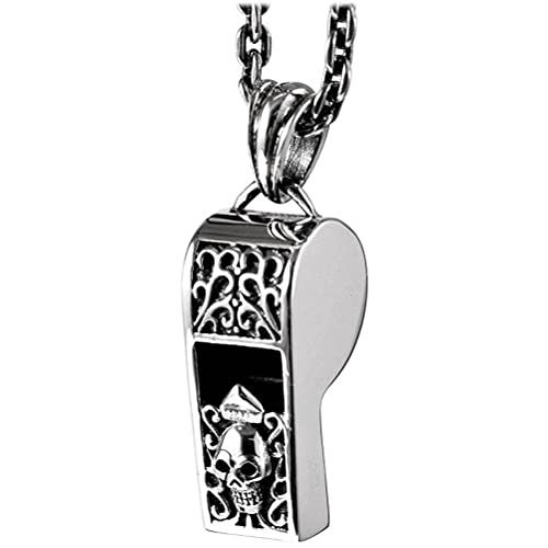 WEISHA Pendentif en Argent Sterling 925 Pendentif Tête de Mort Sifflet Rétro Pendentif Homme en Argent Thaïlandaispendentif