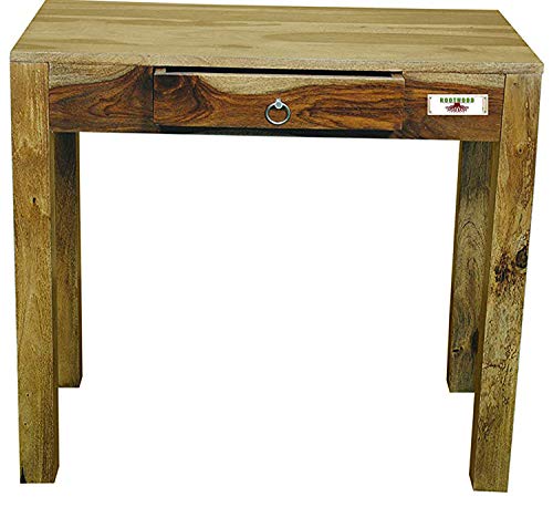 Image of Sheesham Wood One Drawer Folding Study Table for Living Room | Console Table | Provincial Teak Finish