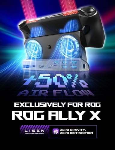 Image of LISEN 10 IN 1 Docking Station for Steam Deck OLED&ROG Ally X&Legion Go, Dual Cooling Fan 5 USB Ports and 4K@60Hz, 100W Charging Port Support ROG Ally 30W Mode, Gigabit Ethernet Fit for Steam Deck OLED