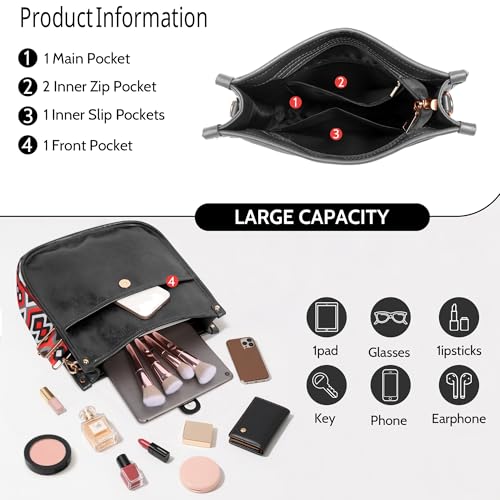 Kaket Leather Crossbody Bags for Women, Trendy Vegan Crossbody Purse, Women's Shoulder Bag with Adjustable Strap3