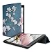 Produktbild kwmobile Hülle kompatibel mit Apple iPad 10.2 (2019/2020/2021-7./8./9. Gen) - Smart Cover Tablet Case Schutzhülle - Stand - Magnolien Taupe Weiß Blaugrau