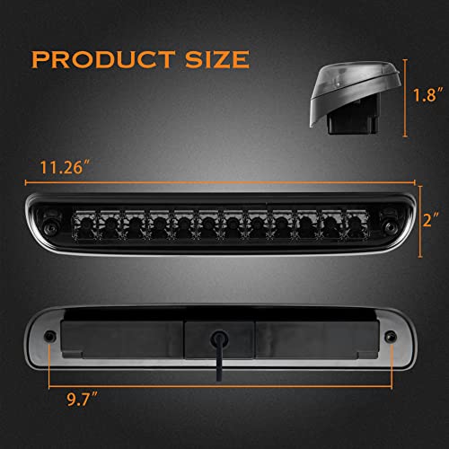 Image of Third 3rd Brake Light LED for 1999-2016 Ford F250 F350 F450 F550 Super Duty, 1993-2011 Ford Ranger High Mount Rear Cab Brake Lights Assembly, 99-16 F-250 F-350 F-450 F-550 Cargo Stop Light