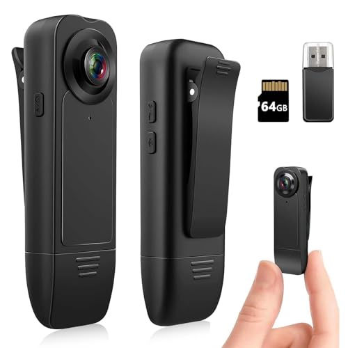 More9Room 1080P Mini Body Camera with Audio and Video Body Worn Camera with 64GB Memory Card Loop Storage Body Cam Wearable Police Camcorder for Hiking,Walking,Travaling More9Room 1080P Mini Body Camera with Audio and Video Body Worn Camera with 64GB Memory Card Loop Storage Body Cam Wearable Police Camcorder for Hiking,Walking,Travaling
