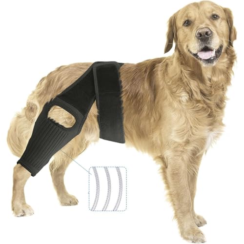 ZIGTAIL Dog ACL Knee Brace, Supportive Canine Leg Wrap, Black (S)