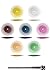 Dedeco Sunburst - 7/8" TC Knife-Edge Radial Bristle Discs - 1/16" Arbor - Precision Thermoplastic Rotary Cleaning & Polishing Tool Set, Asst: 6 of Each 7 Grit Textures Plus 0261 & 5425 Mandrel (43 Pc)