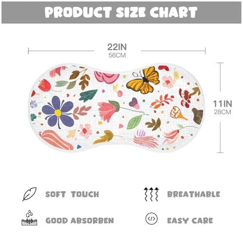 Colorful Flowers Butterflies Burp Cloths for Babies Burp Rag Cotton Spit Up Rag for Newborns Babies Girls4