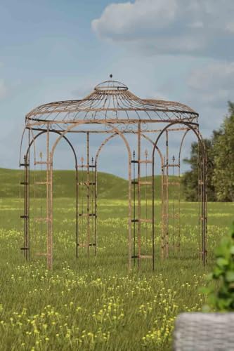 KUHEIGA Stabiler Gartenpavillon aus Metall, ROST 250cm, Pavillon