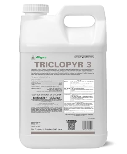 ALLIGARE -Triclopyr 3 Herbicide - Selective Weed Killer for Woody Plants Grass & Brush - Ideal for Forests Non-Crop Areas and Industrial Sites - 2.5 Gal Compare to Garlon 3A