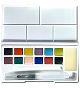 ChiPigments *Set of 12* Solid Underglaze Pottery Paints With 7 Assorted Waterbrushes, 2 Chisel Br...