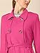 Allegra K Women's Faux Suede Trench Coat Notched Lapel Double Breasted Jacket with Belt X-Small Hot Pink