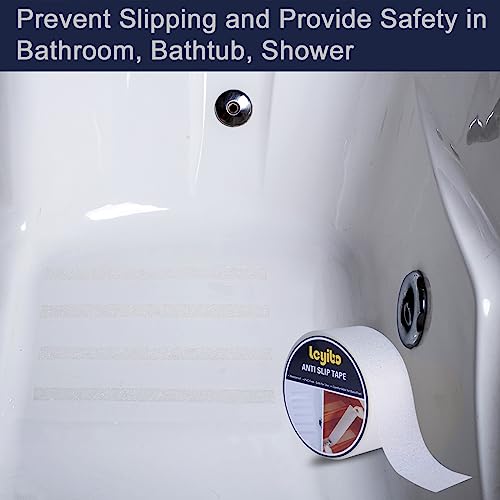 Image of Anti Slip Tape Clear Waterproof Outdoor /Indoor, 4 inch x 42Ft Non Slip Traction Grip Tape for Bathtubs, Boats, Stairs, Pools, Transparent, Soft, Comfortable for Bare Feet (4 inch X 42')
