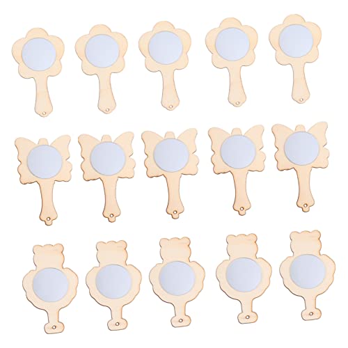 SEWACC Wooden Mirrors Set Hand Painted Boys and Girls Mirror for DIY Random Style