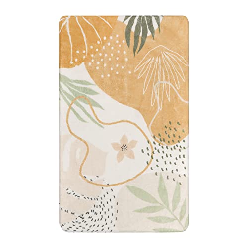 Lahome Boho Washable Rugs for Living Room - 3x5 Non-Slip Small Bedroom Area Rug Throw Soft Nursery Kids Room Rug Low-Plie Botanical Print Capet for Kitchen Entryway Office Bath Laundry Dining Room