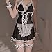Damska Seksowna Maid Kostium Anime Cosplay Bielizna Stroje Roleplay Garnitur Sexy Niegrzeczne Koronkowe Fartuch Anime Maid Fartuch Fancy Dress Halloween Clubwear Cosplay Costume