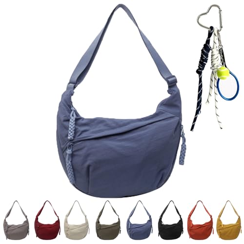Sofenthiss Bag, Sofenthiss Women's Fashion Plain Color Nylon Crossbody Hobo Bag, Lightweight Crescent Bags
