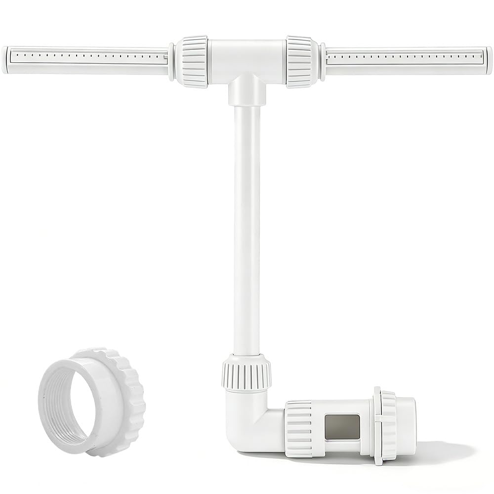 Fontana per Piscina a Doppio Spray, Cascata Fontana Sprinkler Piscina Regolabile a 360° per Piscine Fuori Terra e Interrate Cascata per Piscina con Adattatore Adatta a Piscine Fuori Terra e Interrate