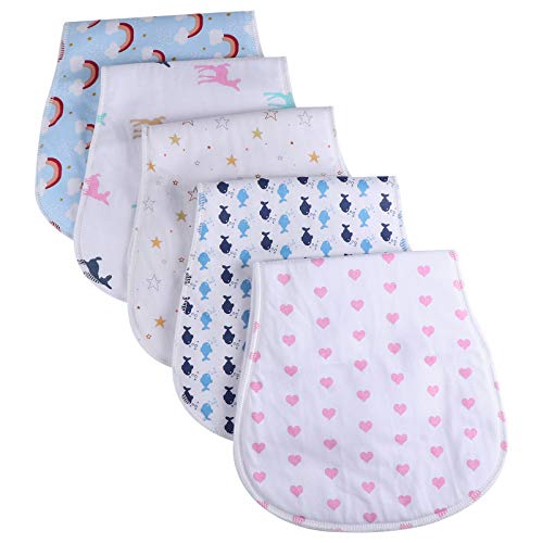 Paños Para Eructos De Bebé Recién Nacido Infantil Algodón Absorbente Eructo Ropa Paño 5 Piezas (Colores Surtidos) Eructo De Bebé Babero