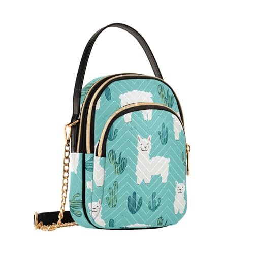 Sac à bandoulière alpagas turquoise, une idée cadeau originale pour femme et fille