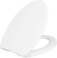 LUXE TS1008E Elongated Toilet Seat - Slow Close, Quick Release Hinges, Comfort Fit & Non-Slip Bumpers, White