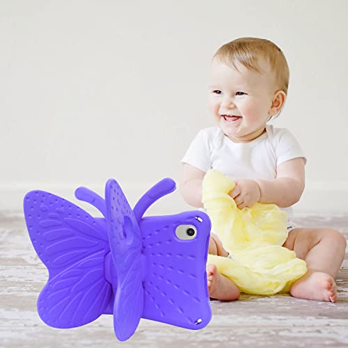 Housse antichoc TCL Tab 8 LE version 2023, étui papillon violet avec support - 3
