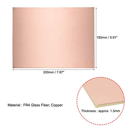 Uxcell 200X150Mm Single-Sided Copper Clad Laminate Pcb Circuit Board Fr4 1.5Mm Thickness Diy Prototyping Pcb Board 5Pcs #TOP2