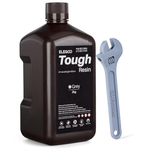 ELEGOO Tough Resin 3D Printer Resin with High Hardness, Low Viscosity, Low Shrinkage, Compatible with MSLA/LCD/DLP 3D Pr